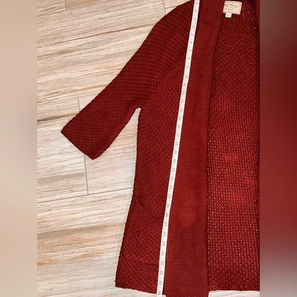 Lucky Brand Cardigan Burgundy 3/4 Sleeve size Large - Picture 3 of 7